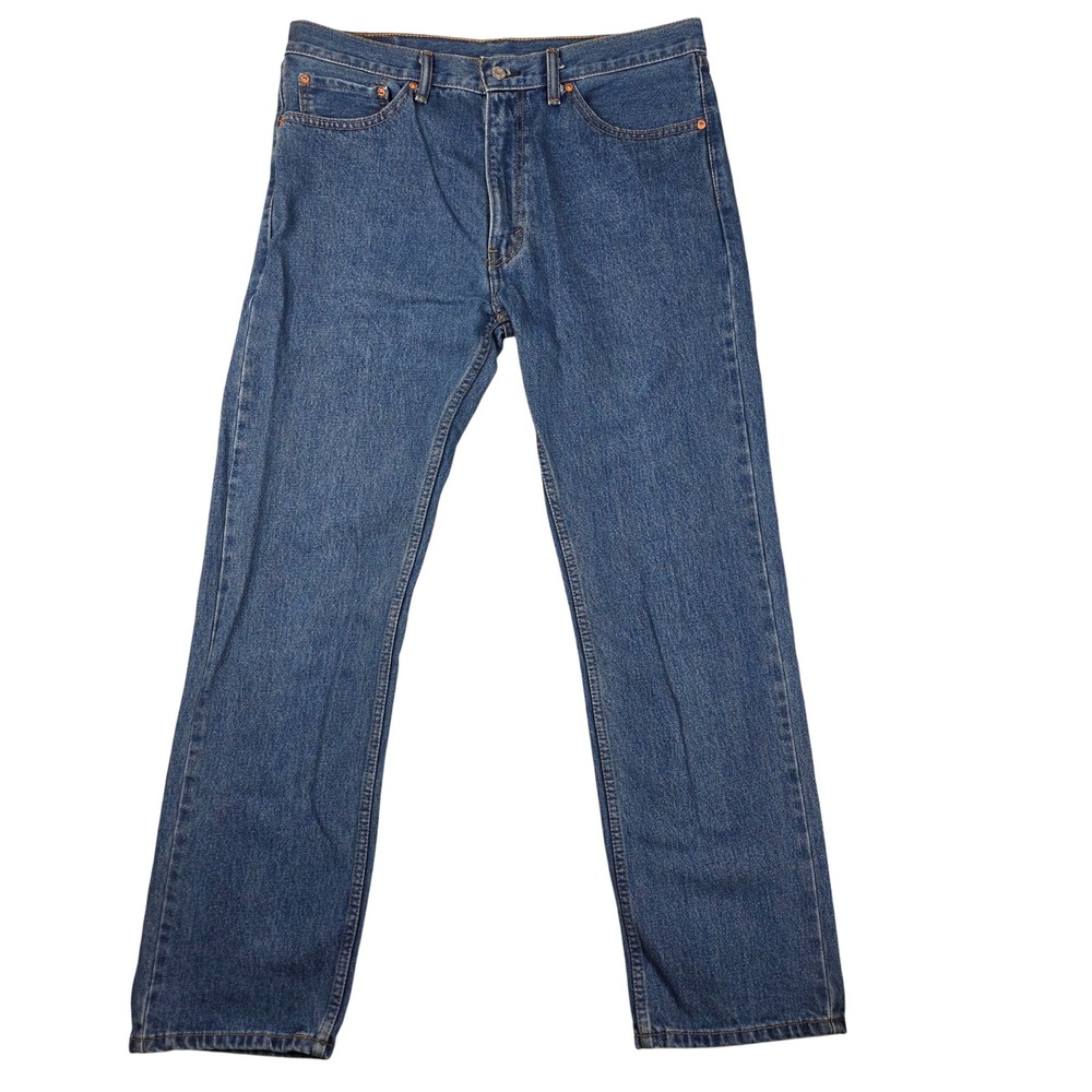 Levi Strauss 505 Jeans Mens W36 L32 Dark Wash Straight Fit Denim Pants